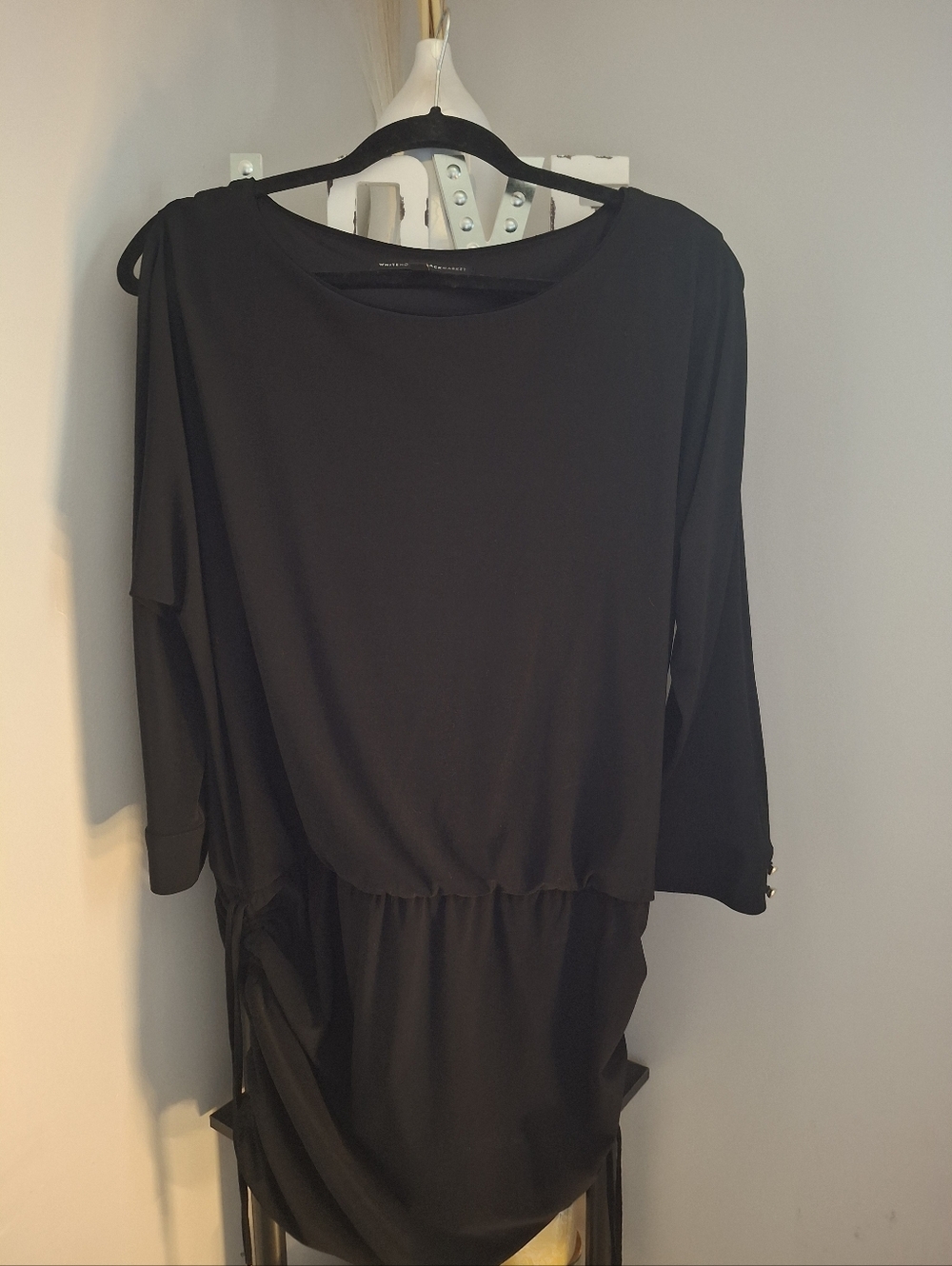 White House Black Market Black Women's Top with Clean Neckline - Picture 4 of 5